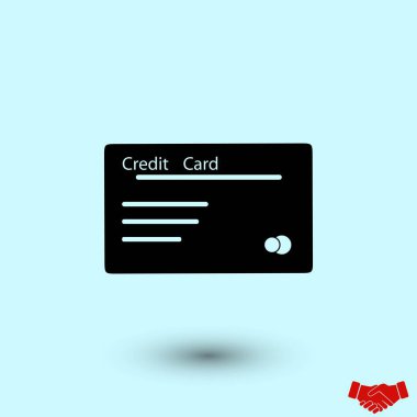 kredi kartı simgesi, düz tasarım en iyi vektör simgesi