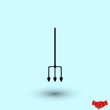 Bahçe çatal vektör simgesi, düz tasarım en iyi vektör simgesi