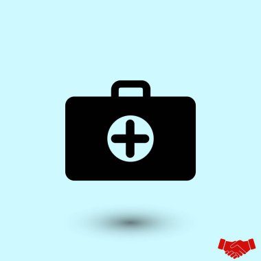 Hemşirelik çanta simgesi, düz tasarım en iyi vektör simgesi