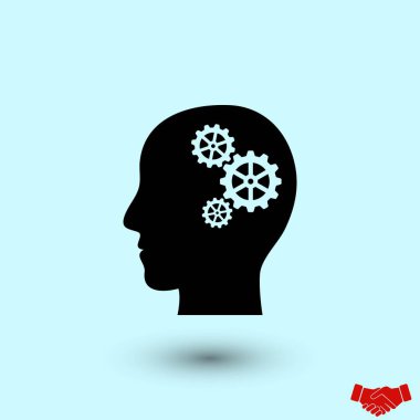 Ekibimizi vites kafa simgesi, düz tasarım en iyi vektör simgesi