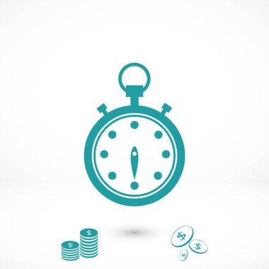 Kronometre simge vektör, düz tasarım en iyi vektör simgesi