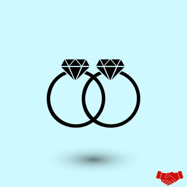 Yüzük vektör simgesi, düz tasarım en iyi vektör simgesi