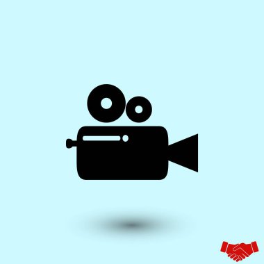 Sinema kamera simgesi, düz tasarım en iyi vektör simgesi