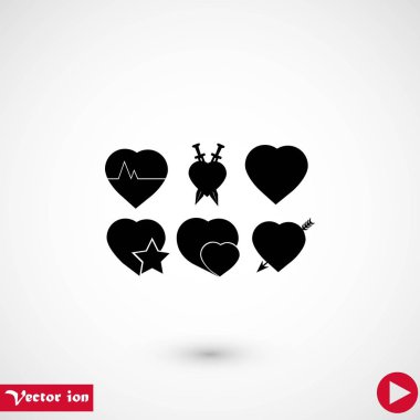 Kalpler simgeler vektör, düz tasarım en iyi vektör simgesi