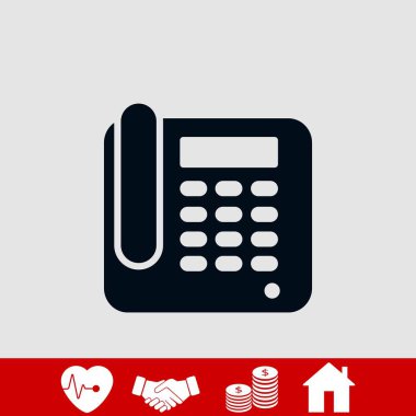 Ofis telefon simgesini, düz tasarım en iyi vektör simgesi