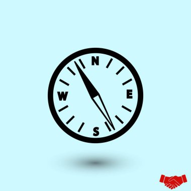 Pusula vektör simgesi, düz tasarım en iyi vektör simgesi