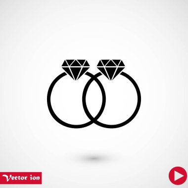 Yüzük vektör simgesi, düz tasarım en iyi vektör simgesi