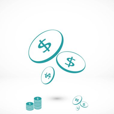 Düz para vektör simgesi, düz tasarım en iyi vektör simgesi