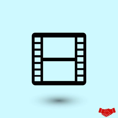 film film şeridi vektör simgesi, düz tasarım en iyi vektör simgesi