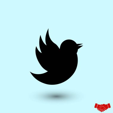 Doodle kuş simgesi, düz tasarım en iyi vektör simgesi