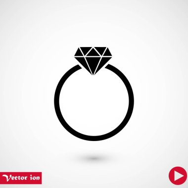 Yüzük simge vektör, düz tasarım en iyi vektör simgesi