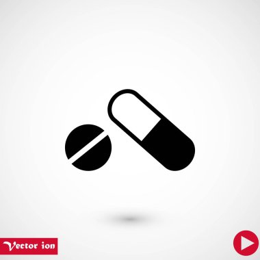 kapsül vektör simgesi, düz tasarım en iyi vektör simgesi