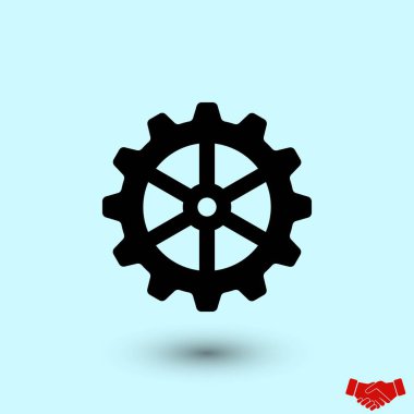 dişli simge vektör, düz tasarım en iyi vektör simgesi