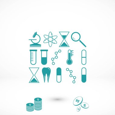Bilim simge vektör, düz tasarım en iyi vektör simgesi