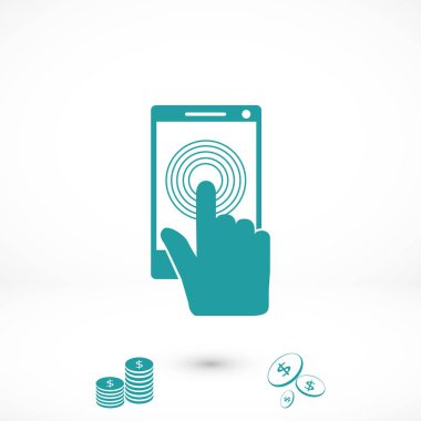 Smartphone simge vektör, düz tasarım en iyi vektör simgesi