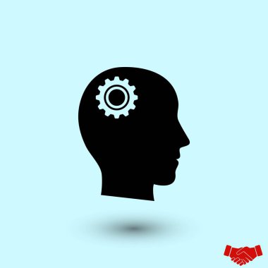 Ekibimizi vites kafa simgesi, düz tasarım en iyi vektör simgesi