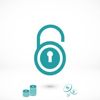 kilit simge vektör, düz tasarım en iyi vektör simgesi