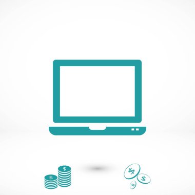 Vektör monitör simgesini, düz tasarım en iyi vektör simgesi