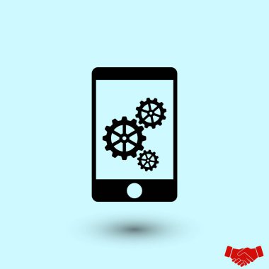 ayarları, düz tasarım en iyi vektör simgesi ile telefon simgesi