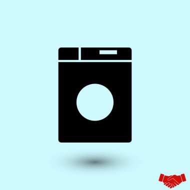 çamaşır makinesi simgesini, düz tasarım en iyi vektör simgesi