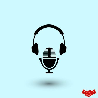 kulaklık ve mikrofon simgesi, düz tasarım en iyi vektör simgesi