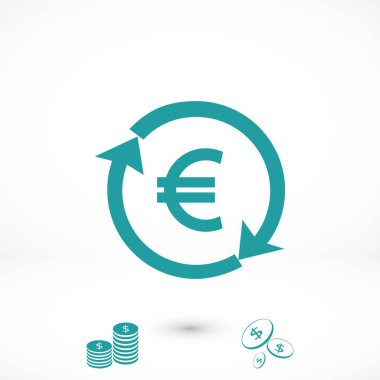 para dönüştürmek simgesi, düz tasarım en iyi vektör simgesi
