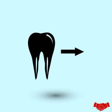 Diş yönü gösterir. simge. vektör, düz tasarım en iyi vektör simgesi