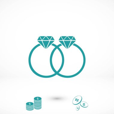 Yüzük vektör simgesi, düz tasarım en iyi vektör simgesi