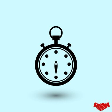 Kronometre simge vektör, düz tasarım en iyi vektör simgesi