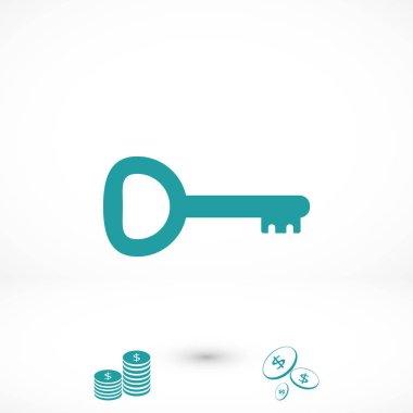 Anahtar simge vektör, düz tasarım en iyi vektör simgesi