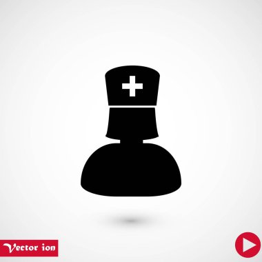 Hemşire simge vektör, düz tasarım en iyi vektör simgesi