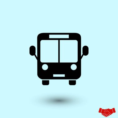 Otobüs simge vektör, düz tasarım en iyi vektör simgesi