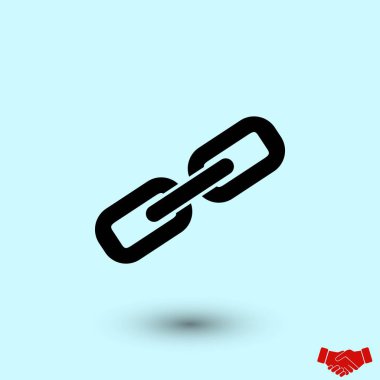 Zincir bağlantı simgesi, düz tasarım en iyi vektör simgesi