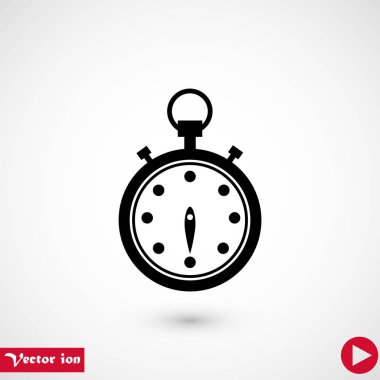 Kronometre simge vektör, düz tasarım en iyi vektör simgesi