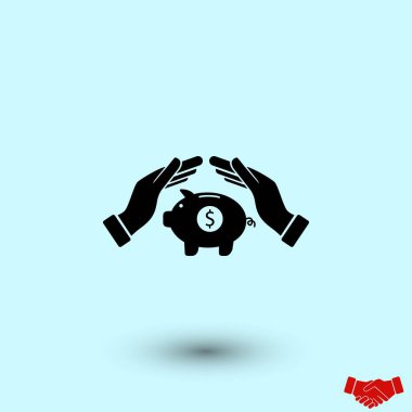 Kaydetme, kumbara, düz tasarım en iyi vektör simge vektör simgesi