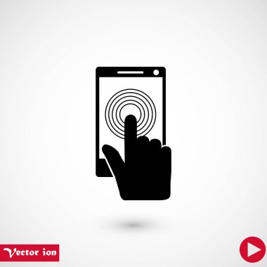 Smartphone simge vektör, düz tasarım en iyi vektör simgesi