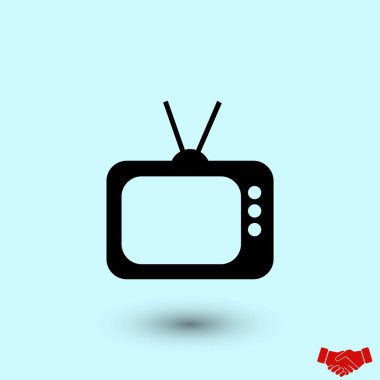 TV simge vektör, düz tasarım en iyi vektör simgesi