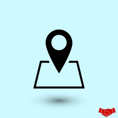 Harita simgesi, düz tasarım en iyi vektör simgesi pin