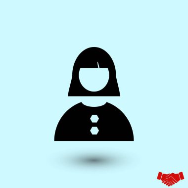 kadın simge vektör, düz tasarım en iyi vektör simgesi