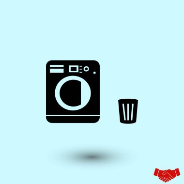 Çamaşırhane simgeler vektör, düz tasarım en iyi vektör simgesi