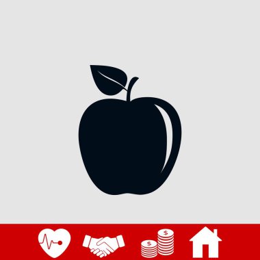 elma simge vektör, düz tasarım en iyi vektör simgesi