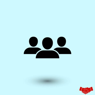 Grup simge vektör, düz tasarım en iyi vektör simgesi