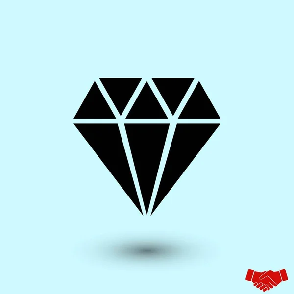 Icône Vectorielle Diamant Design Plat Meilleure Icône Vectorielle — Image vectorielle