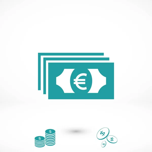 Euro Vector Pictogram Platte Ontwerp Beste Vector Pictogram — Stockvector