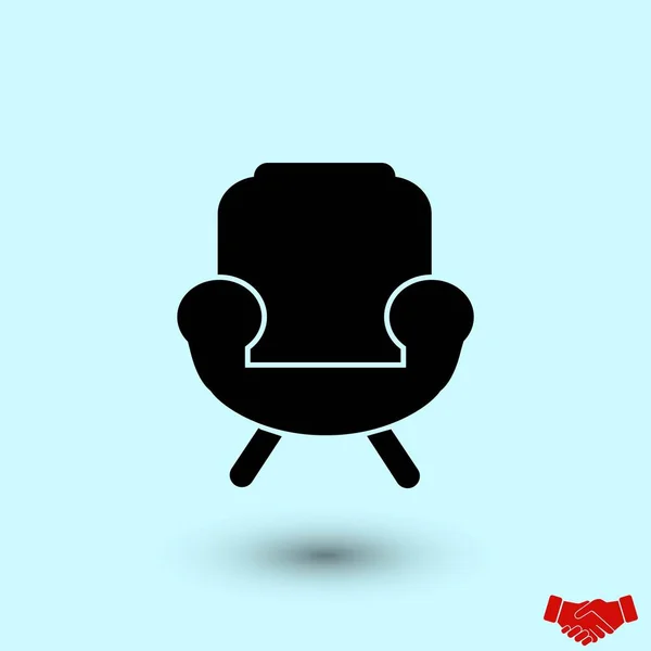 Icône Fauteuil Design Plat Meilleure Icône Vectorielle — Image vectorielle