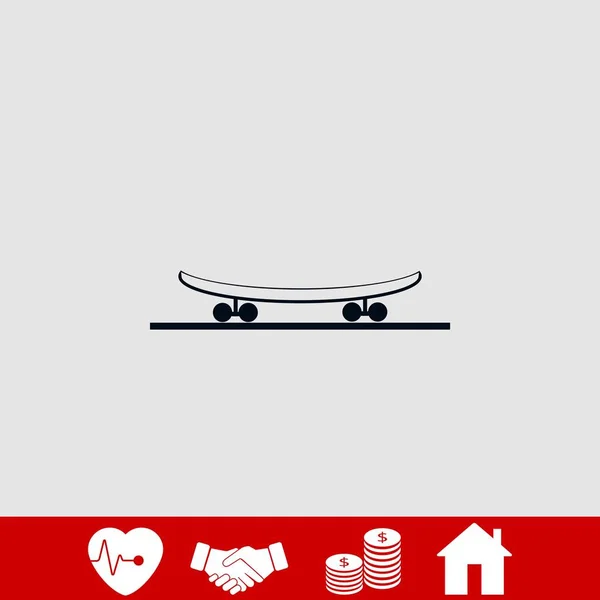 Pictogram Voor Skateboard Platte Ontwerp Beste Vector Pictogram — Stockvector