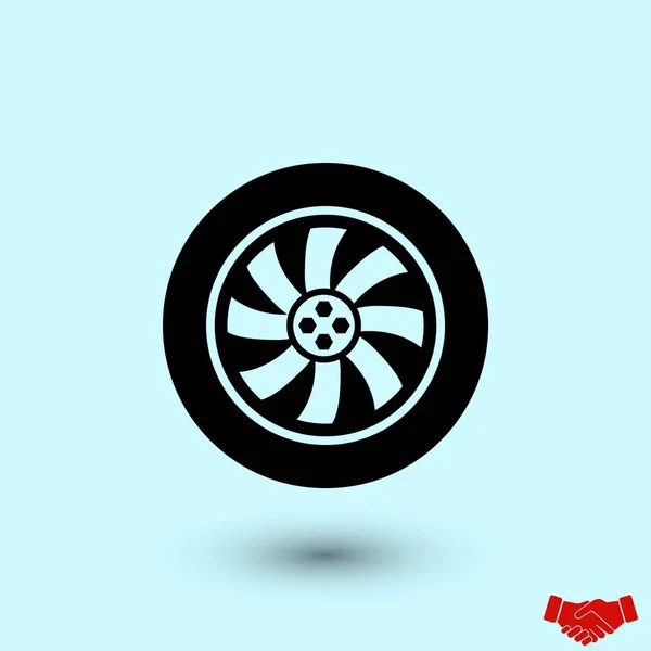 Wheel Vector Icon Flat Design Best Vector Icon — Stock Vector