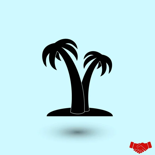 Palm Trópusi Ikonra Lapos Design Legjobb Vector Icon — Stock Vector