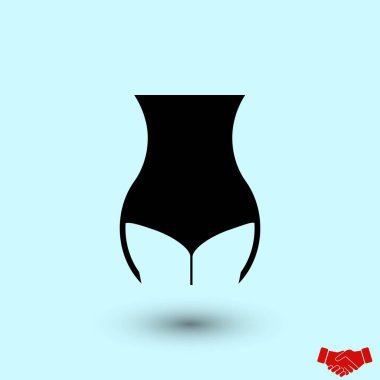 kadın bel simge vektör