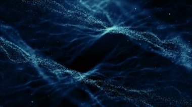 Parçacıklar bokeh toz soyut hareket ışık başlık sinematik arka plan döngü mavi